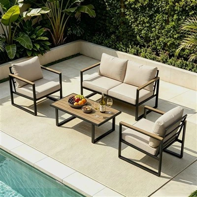 4 PC Patio Lounge Teeb